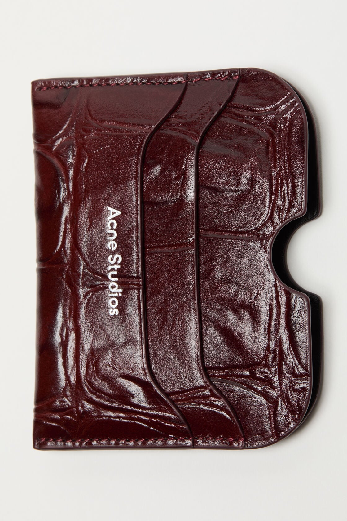 Acne Studios Leather card holder - Burgundy