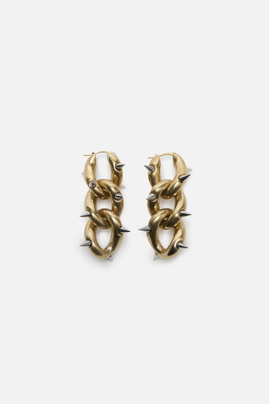 Acne Studios Chunky chain earrings - Semi matt gold/Silver