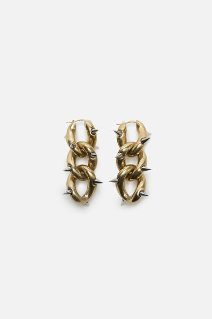 Acne Studios Chunky chain earrings - Semi matt gold/Silver