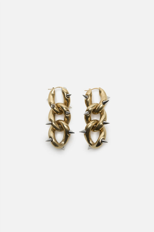 Acne Studios Chunky chain earrings - Semi matt gold/Silver