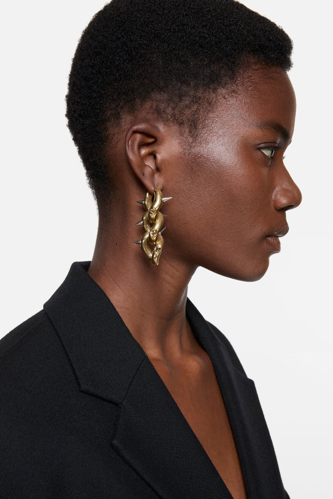 Acne Studios Chunky chain earrings - Semi matt gold/Silver