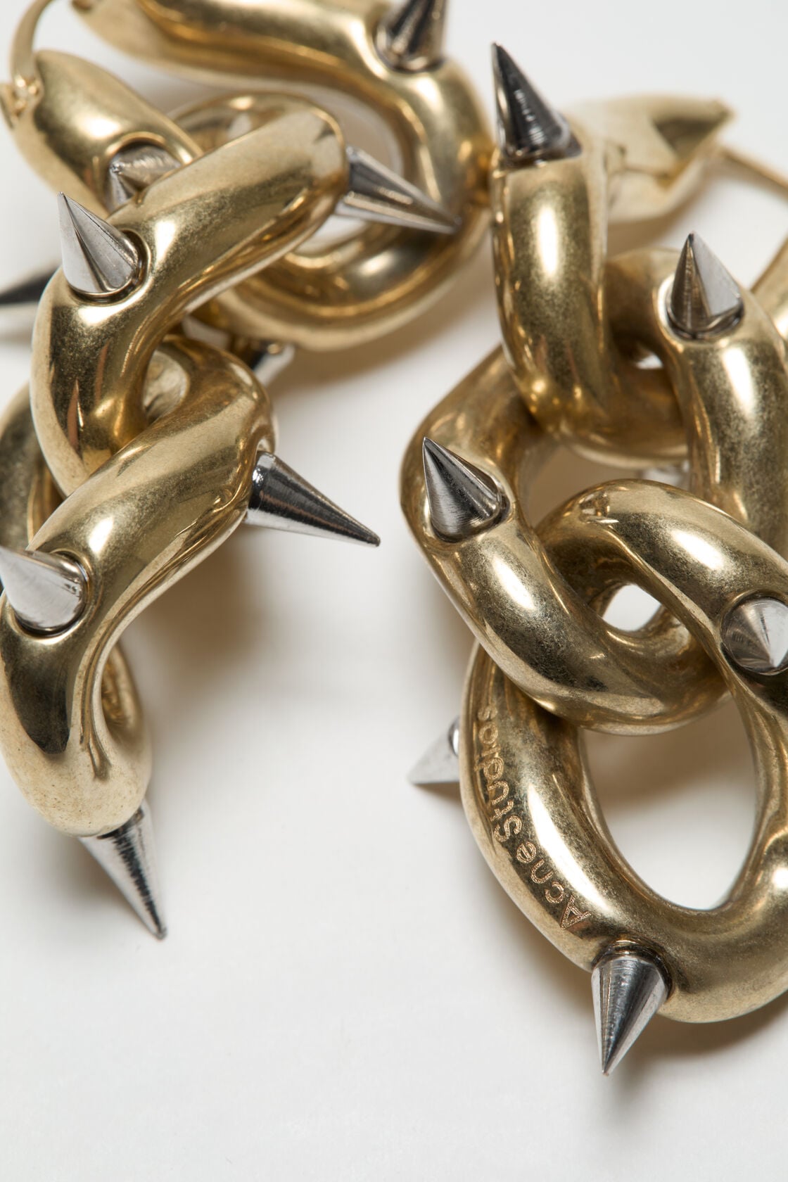 Acne Studios Chunky chain earrings - Semi matt gold/Silver
