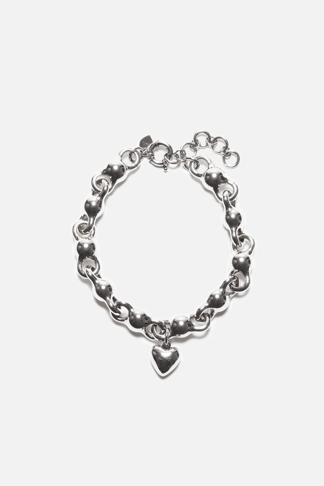 Acne Studios Heart charm necklace - Antique Silver