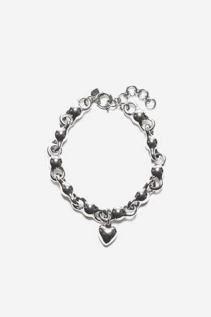 Acne Studios Heart charm necklace - Antique Silver