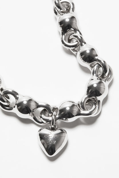 Acne Studios Heart charm necklace - Antique Silver