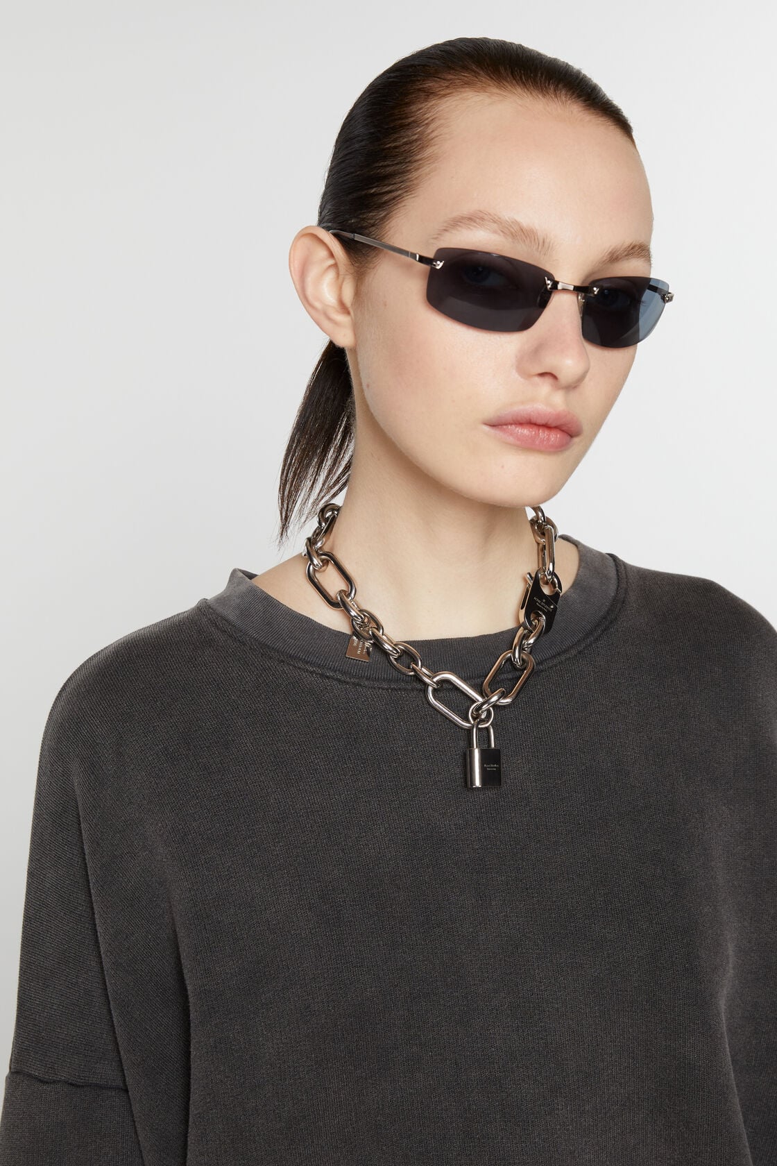 Acne Studios Padlock chain necklace - Silver