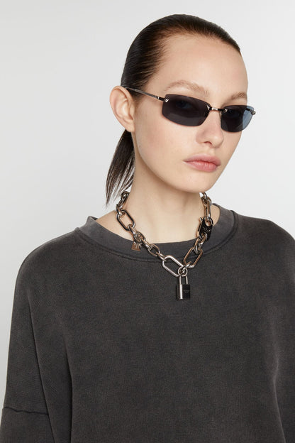 Acne Studios Padlock chain necklace - Silver