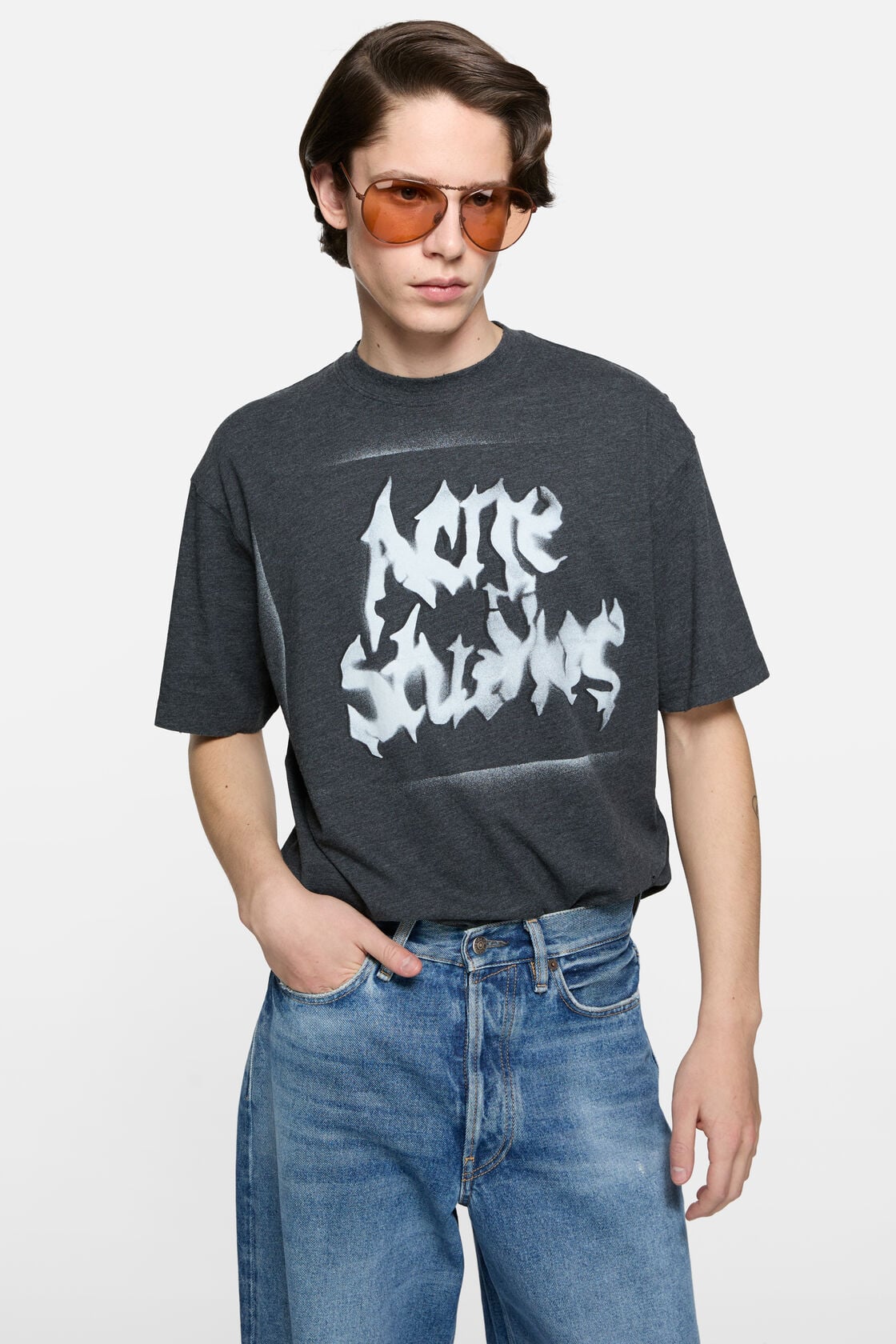 Acne Studios Metal aviator sunglasses - Brown/orange