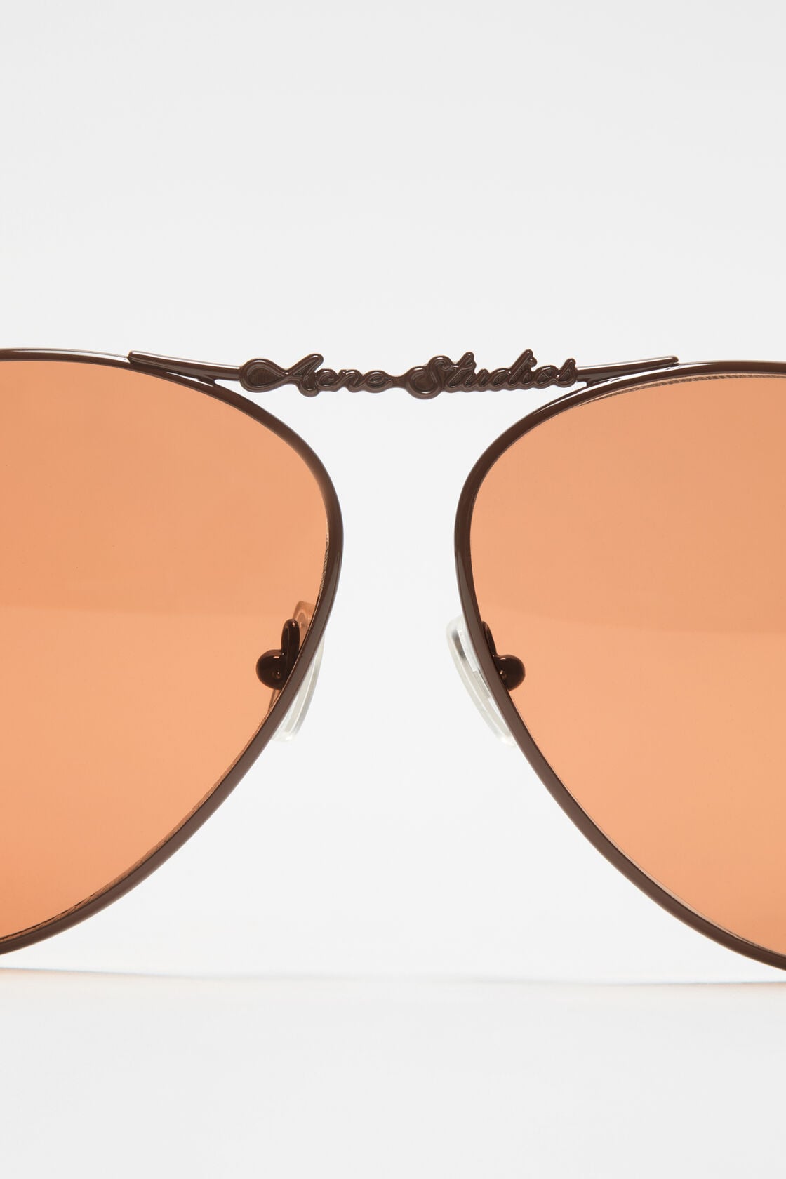Acne Studios Metal aviator sunglasses - Brown/orange