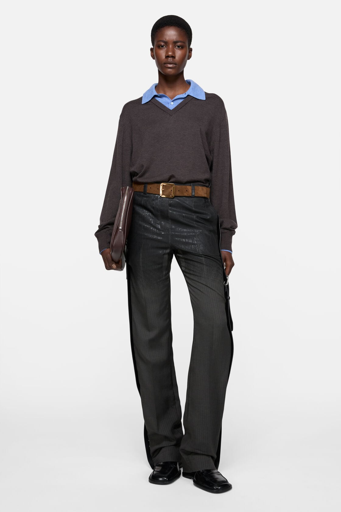 Acne Studios Reversible leather belt - Cognac brown/black