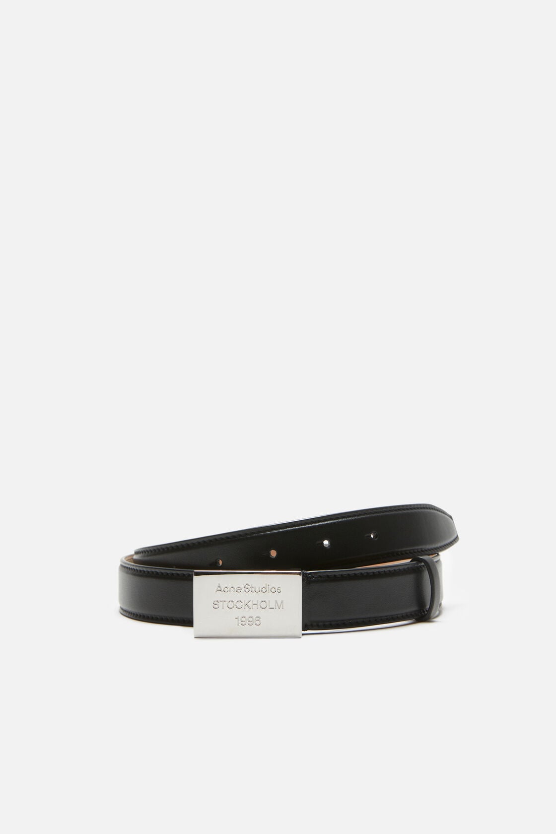 Acne Studios Engraved Logo leather belt - Black