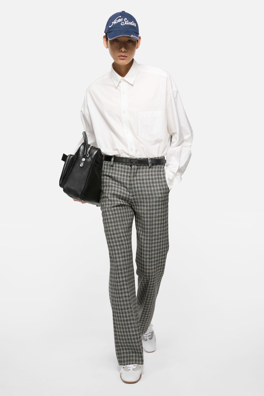 Acne Studios Engraved Logo leather belt - Black