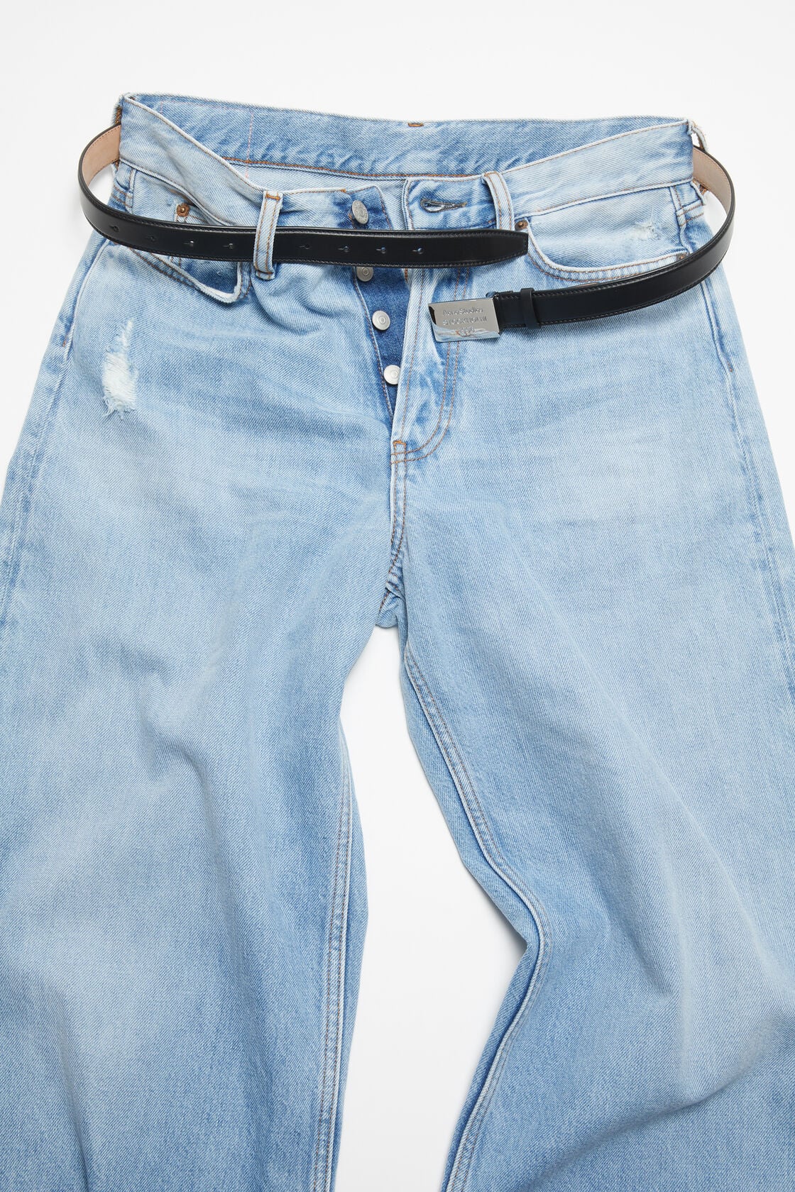 Acne Studios Engraved Logo leather belt - Black