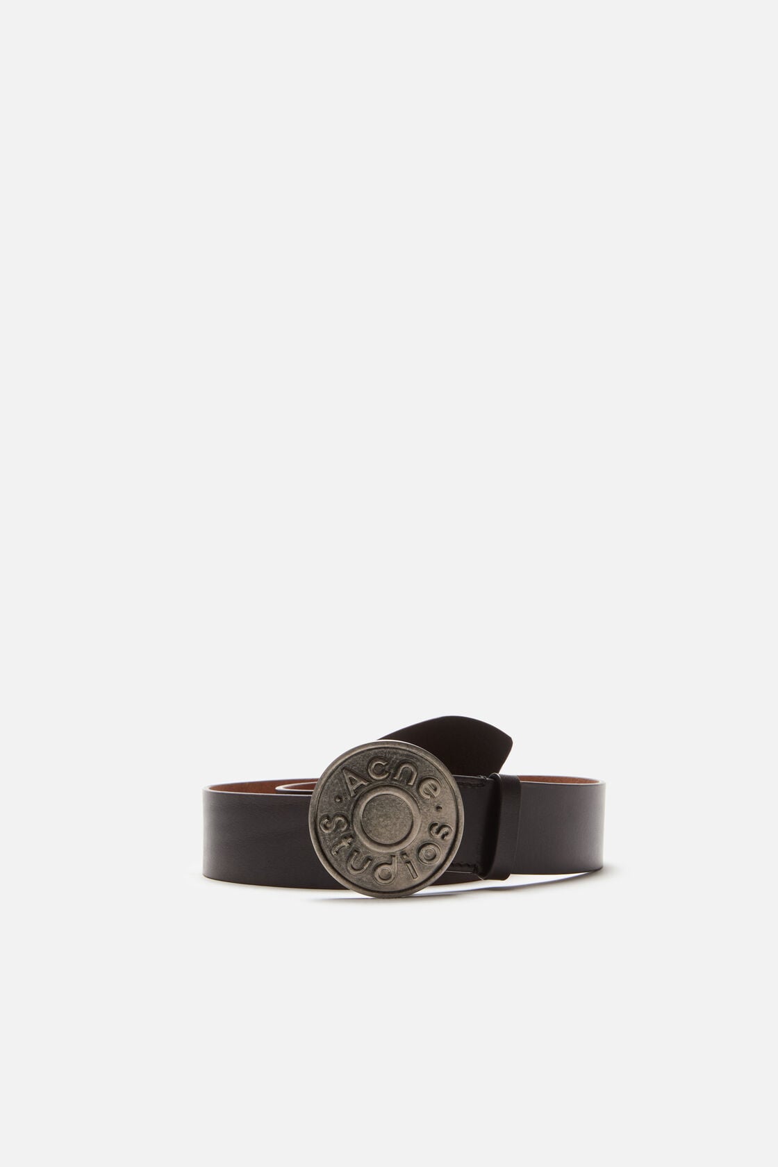 Acne Studios Logo leather belt - Black/camel