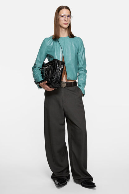 Acne Studios Logo leather belt - Black/camel